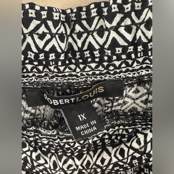 NWT Women's Robert Louis Wide Leg Geometric Aztec 100% Rayon Dress Pants Size 1X - Picture 5 of 8